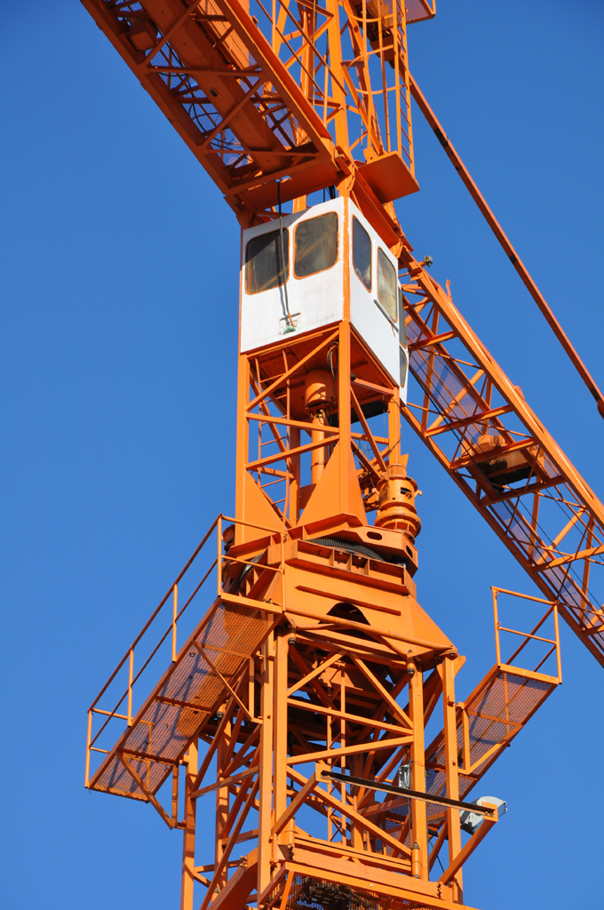 Close shot of tower crane